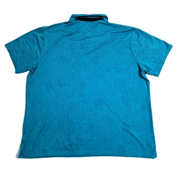 Nike Polo Vapor Jacquard Men XL Golf Floral Tropical Hawaiian Dri Fit Shirt Aqua - Picture 6 of 8